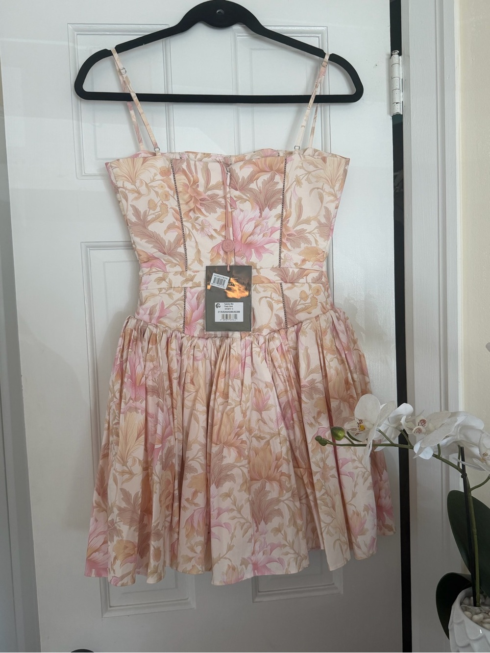 House of CB Ysabella Mini Dress Peach Floral Size S NWT - Picture 5 of 8